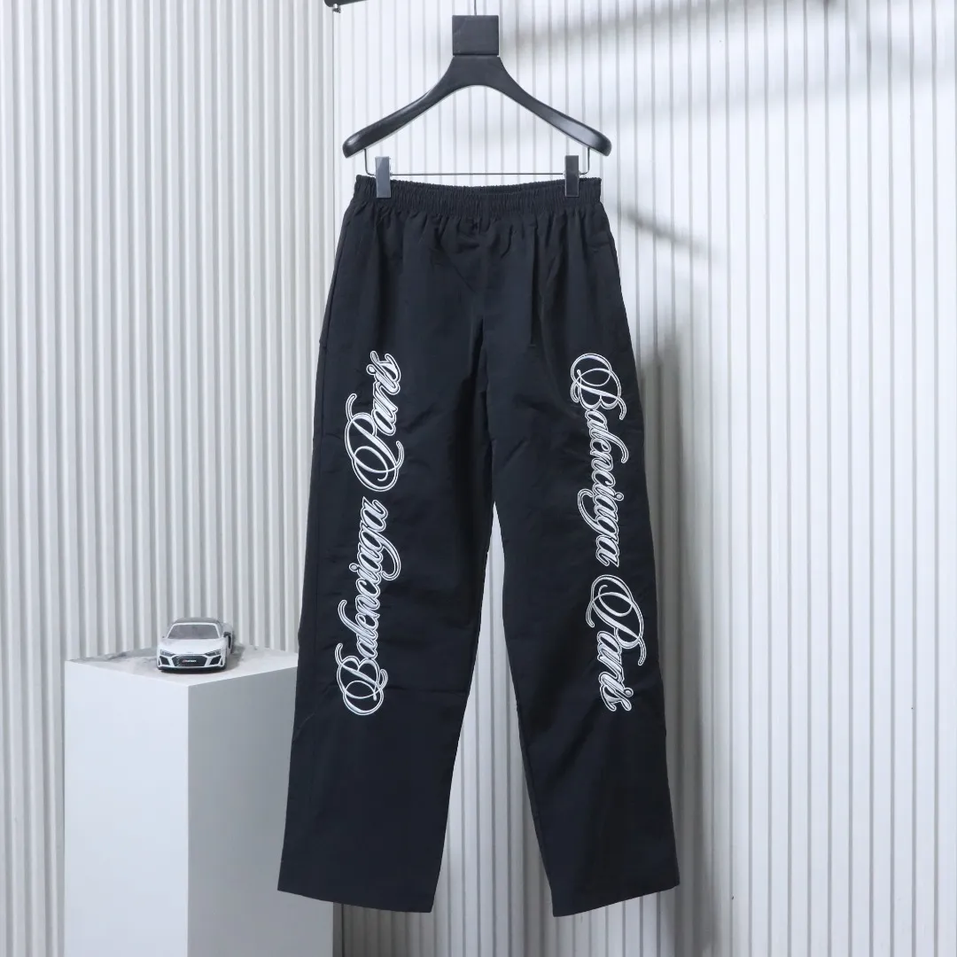 Cursive Signature Embroidered Tracksuit Pants