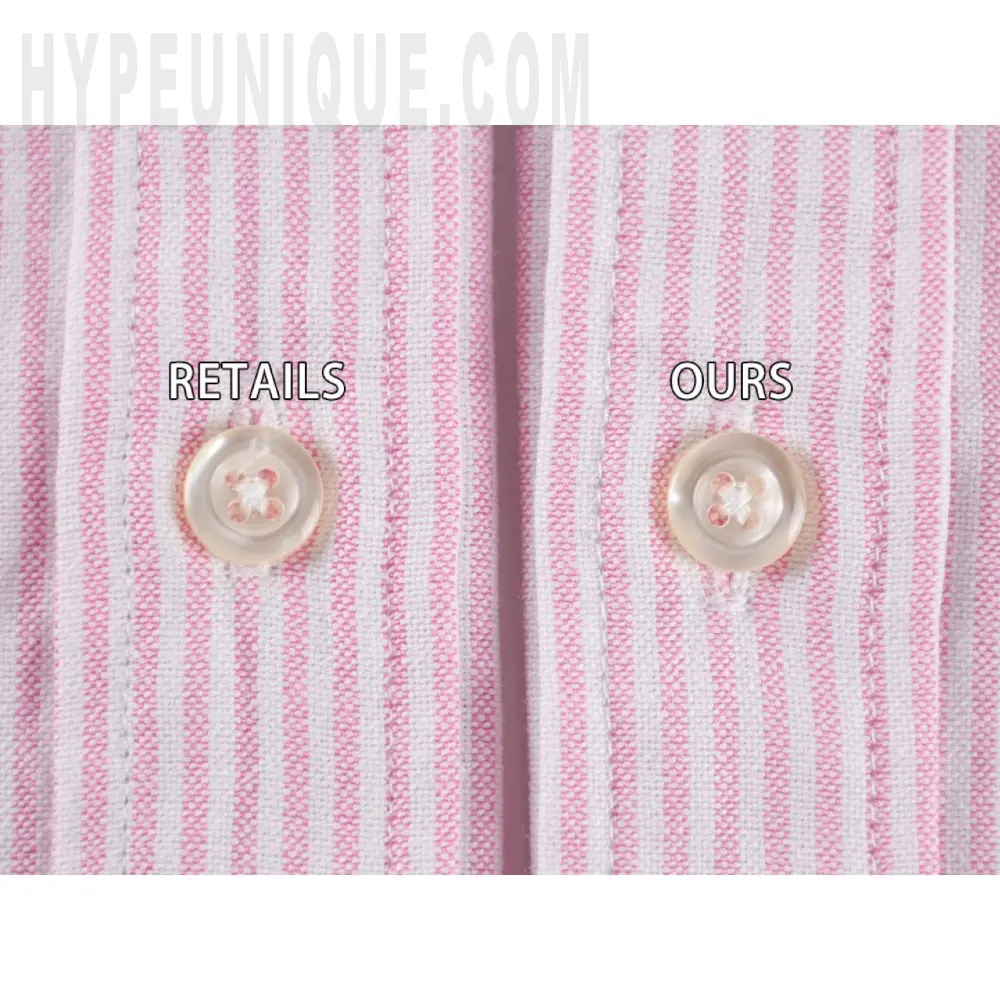 Comparison of buttons on shirts