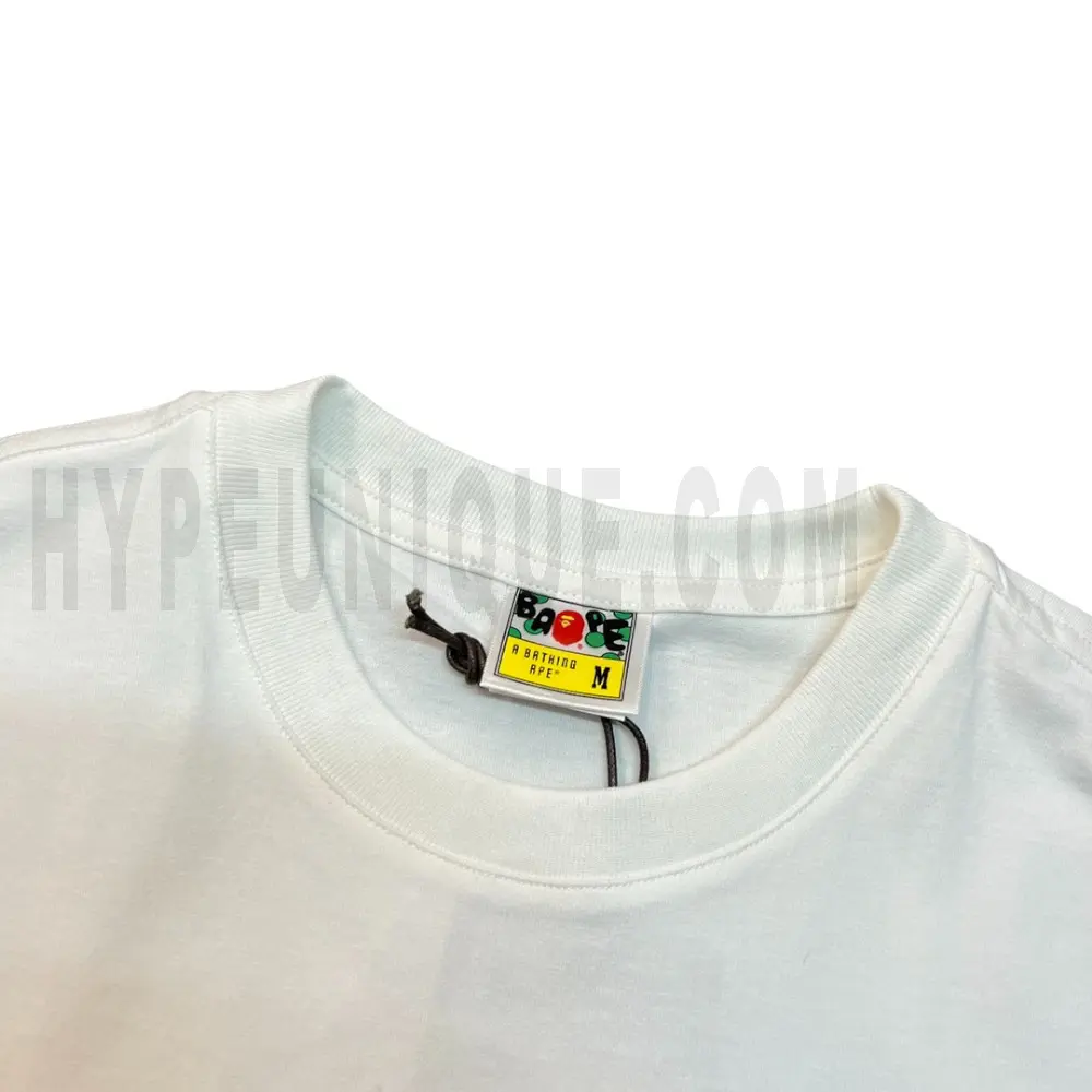 Neckline tag close-up, displaying garment care symbols and brand information with fashion-forward presentation.