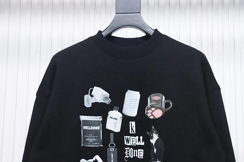 WE11 DONE Cup Cat Print Sweatshirt