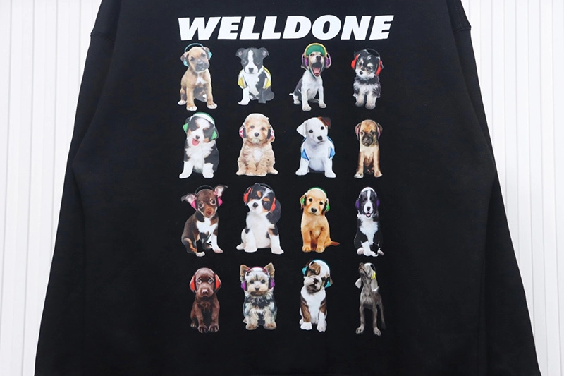 WE11 DONE Square Puppy Print Sweatshirt