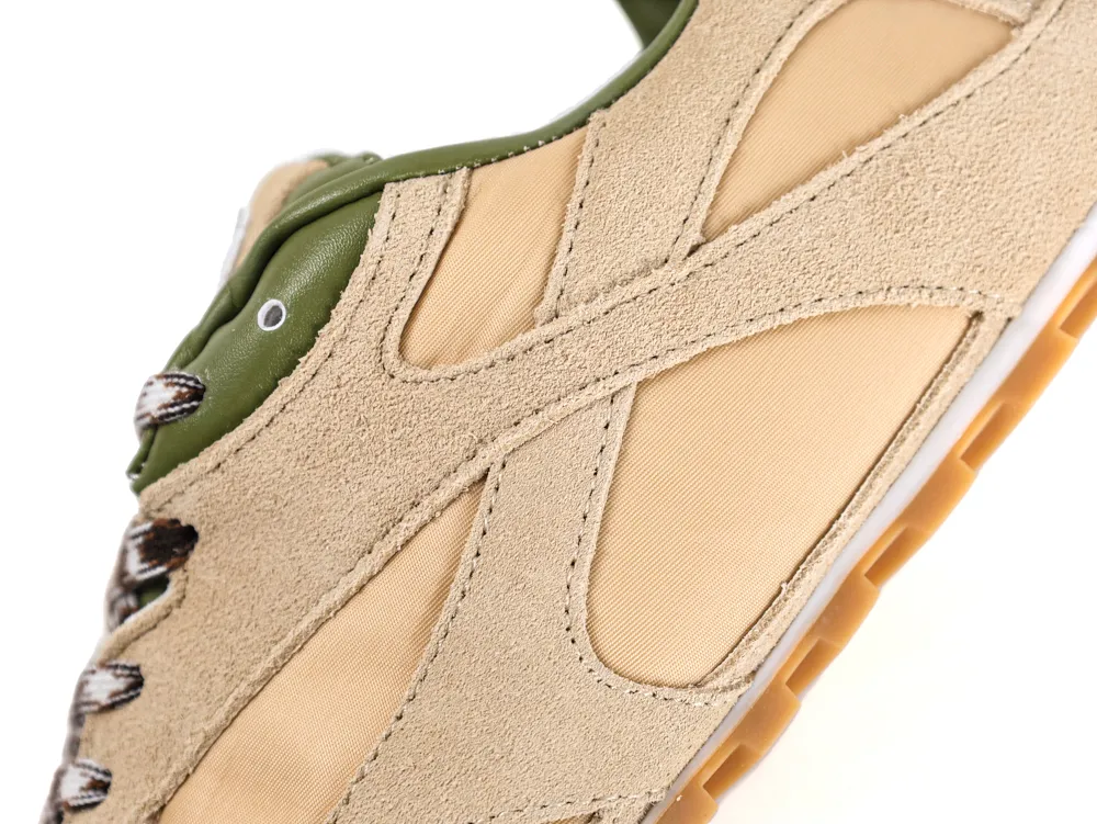 BV Orbit Flash Sneakers Matcha Suede and Mesh Side Detail