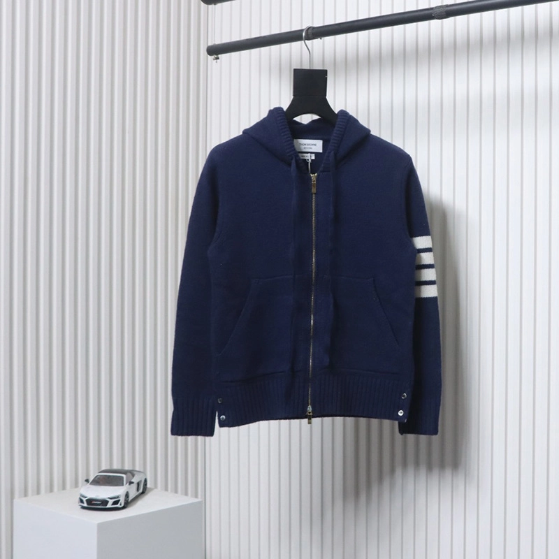 TB 4-Bar Rose Wool Hooded Jacket