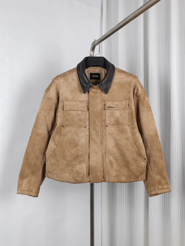 Well Done Suede Texture Padded Jacket