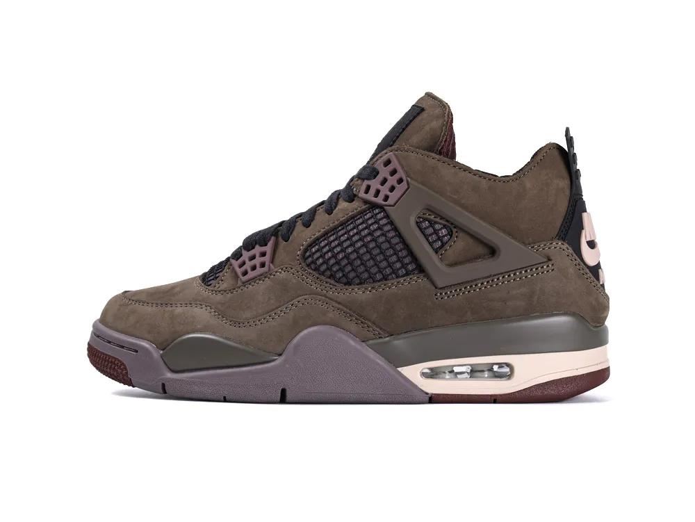 Brown suede sneaker with mesh panels and rubber sole accents.