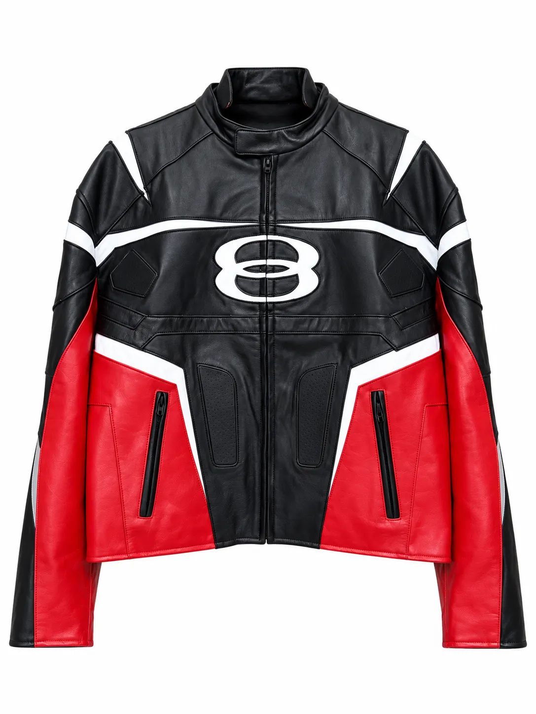 BLCG Color Block Motorcycle Leather Jacket