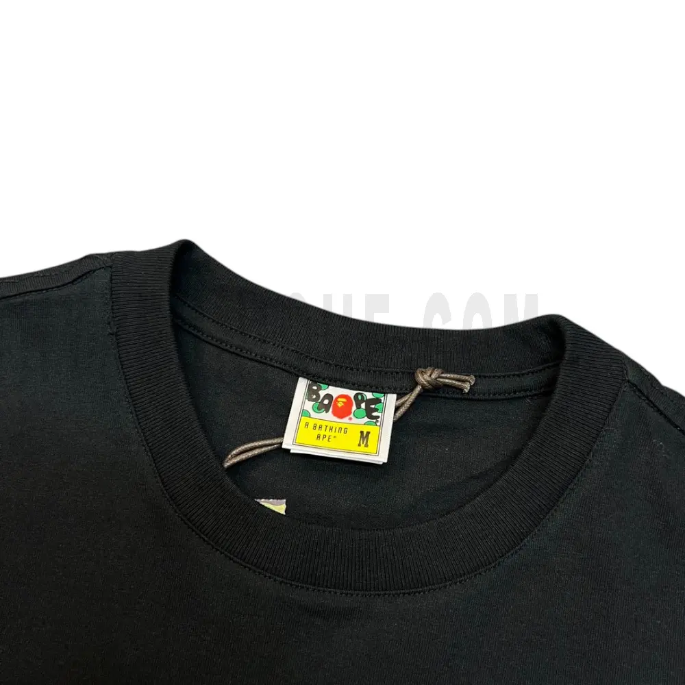 Neckline tag close-up, displaying garment care symbols and brand information with fashion-forward presentation.