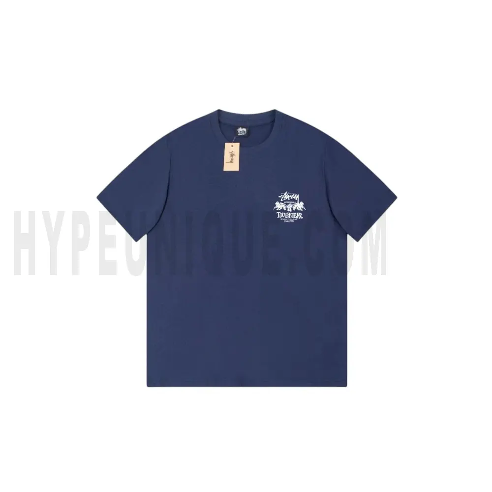 The front of the blue clothes
