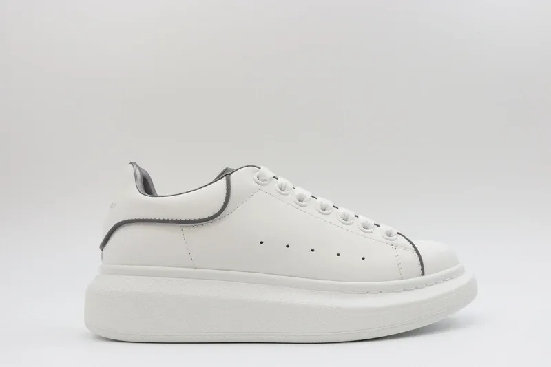ALEXANDER MCQUEEN LEATHER PLATFORM TRAINERS SNEAKERS GRAY-WHITE REPLICA