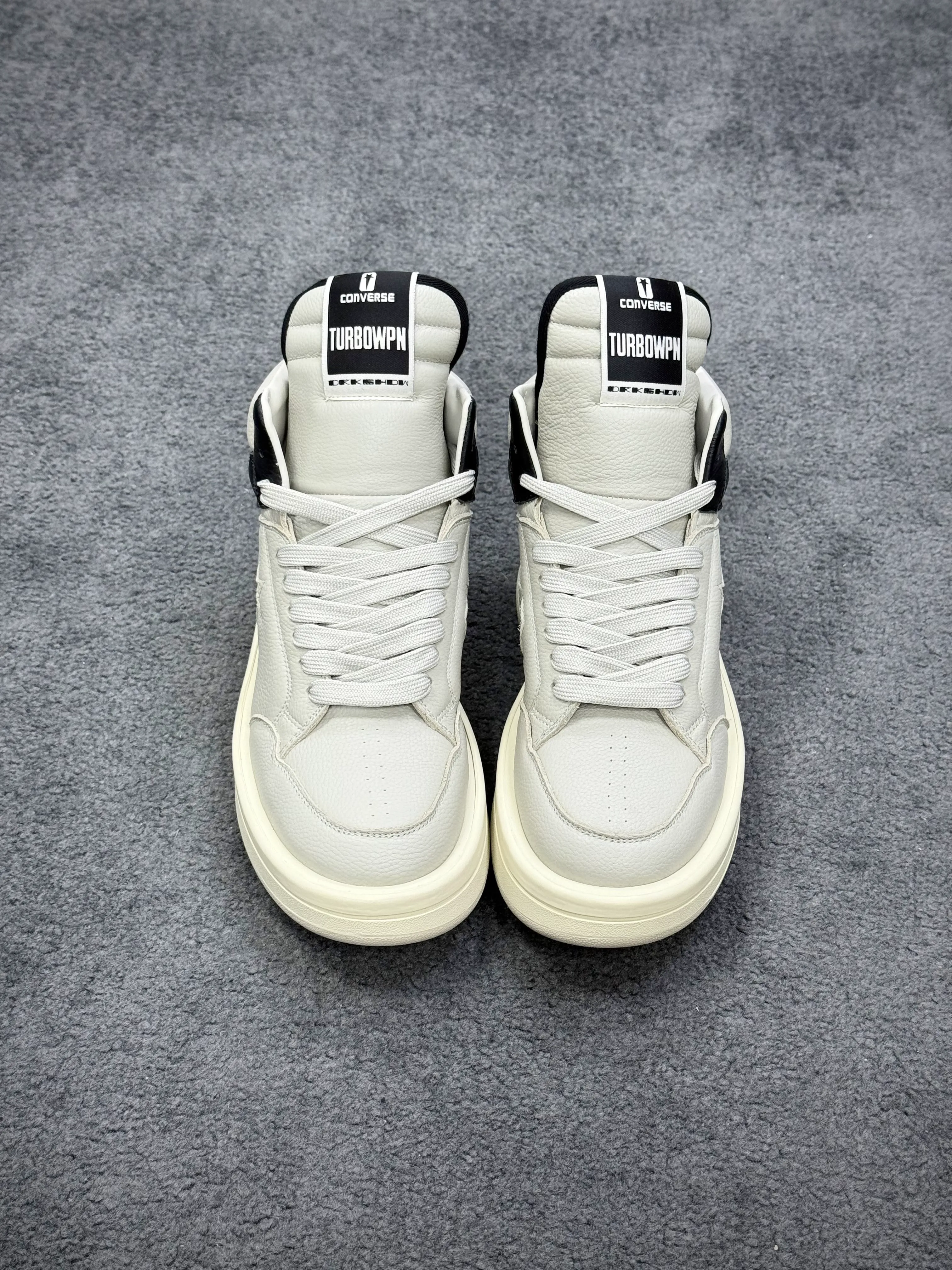 Cnvrs x R 0wens DRKSHDW TURBOWPN Mid Pelican Grey Profile View