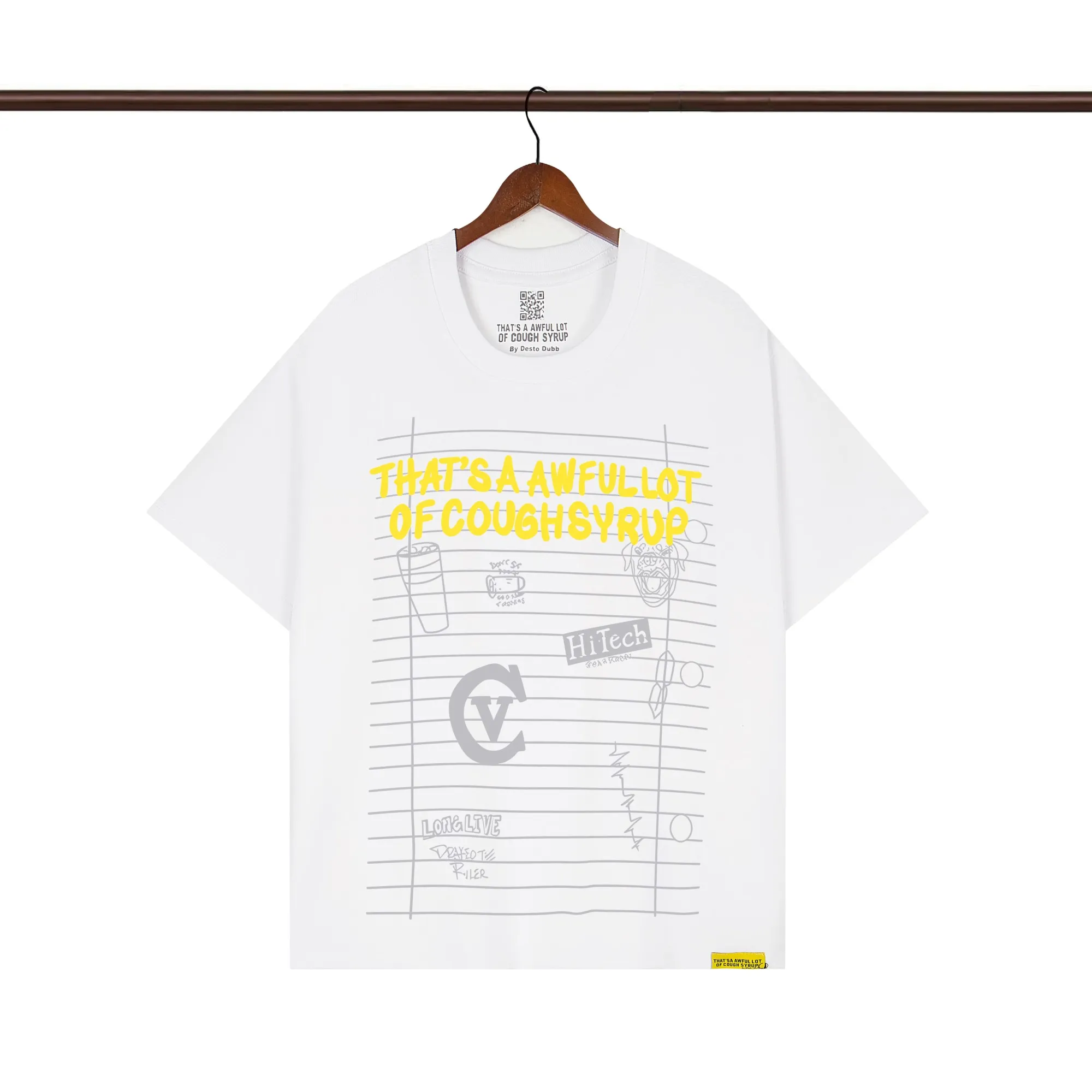 That’s A Awful Lot Of Cough Syrup Notebook Drakeo The Ruler T-Shirt color White