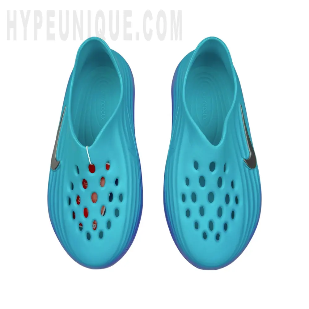 A pair of the blue shoes