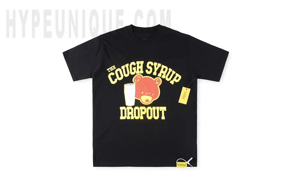 That's Awful Lot of Cough Syrup Bear Dropout T-shirt Black Front View