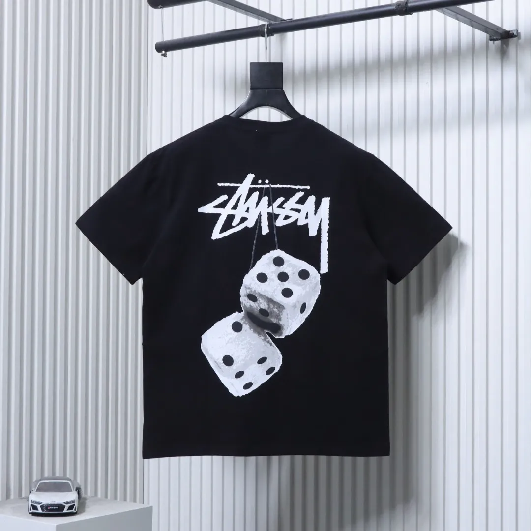 Back of Stussy Dice Print Short Sleeve T-Shirt