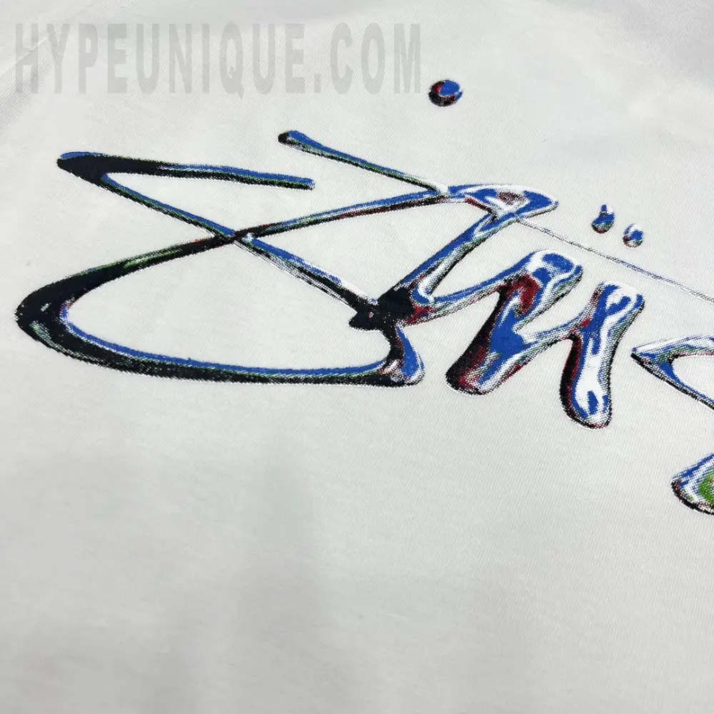 Printed graphic on the back of the garment
