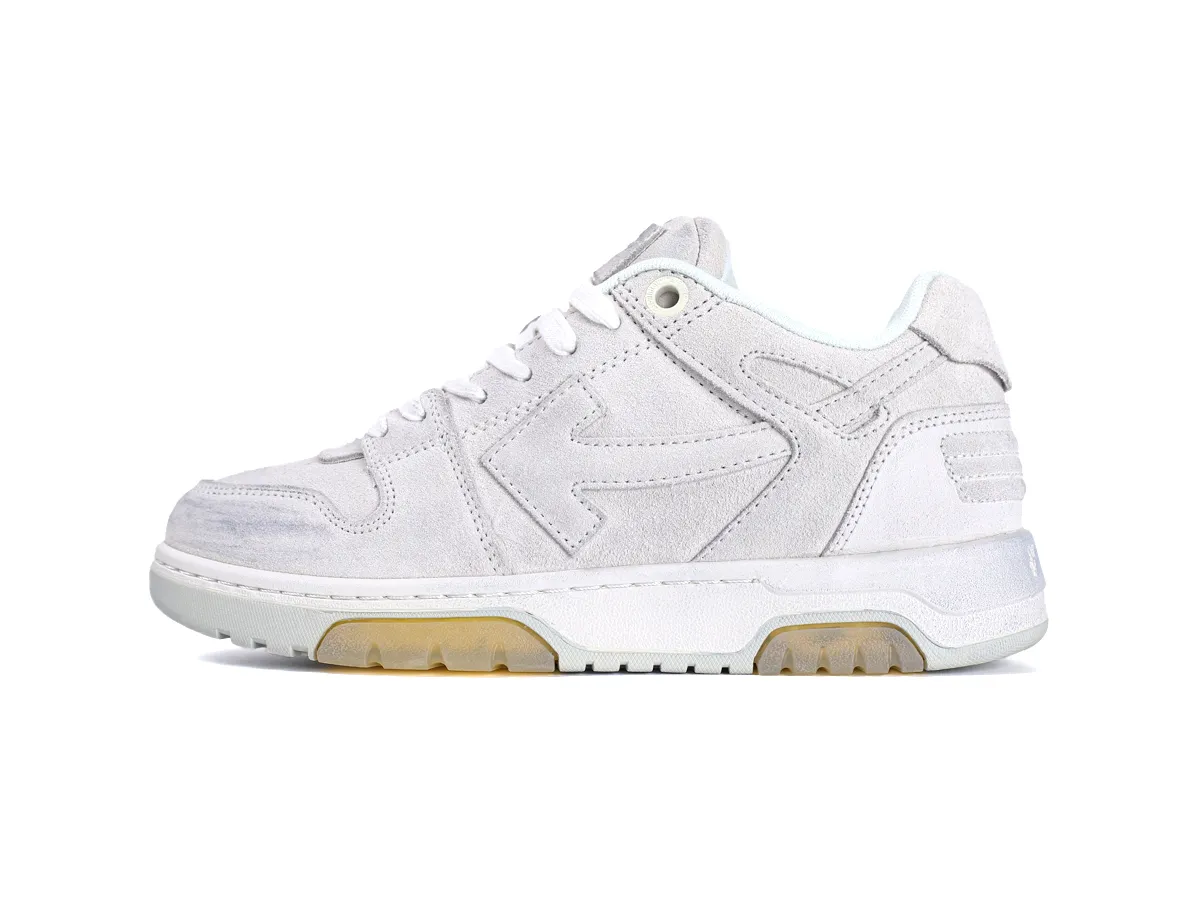 Off-White Out Of Office Vintage Leather Grey White Left Side View