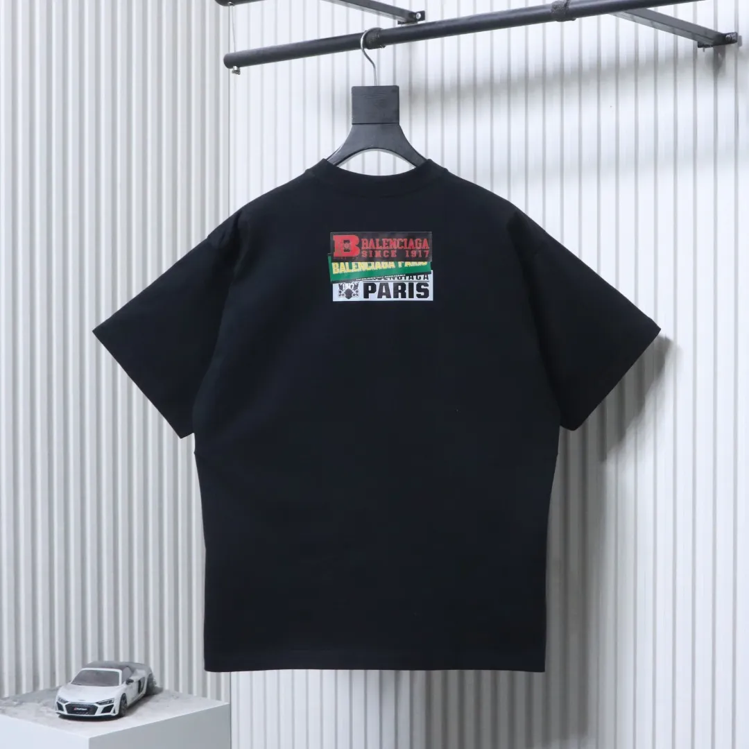 Back BLCG Layered Label Logo Print Oversized T-Shirt