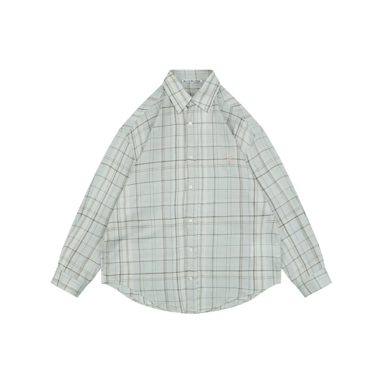 Acne Bow Embroidered Plaid Shirt