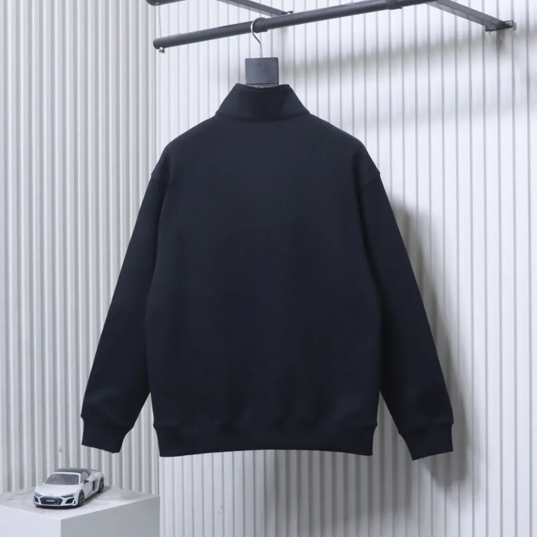 Back View Equestrian Knight Check Half-Zip Sweatshirt