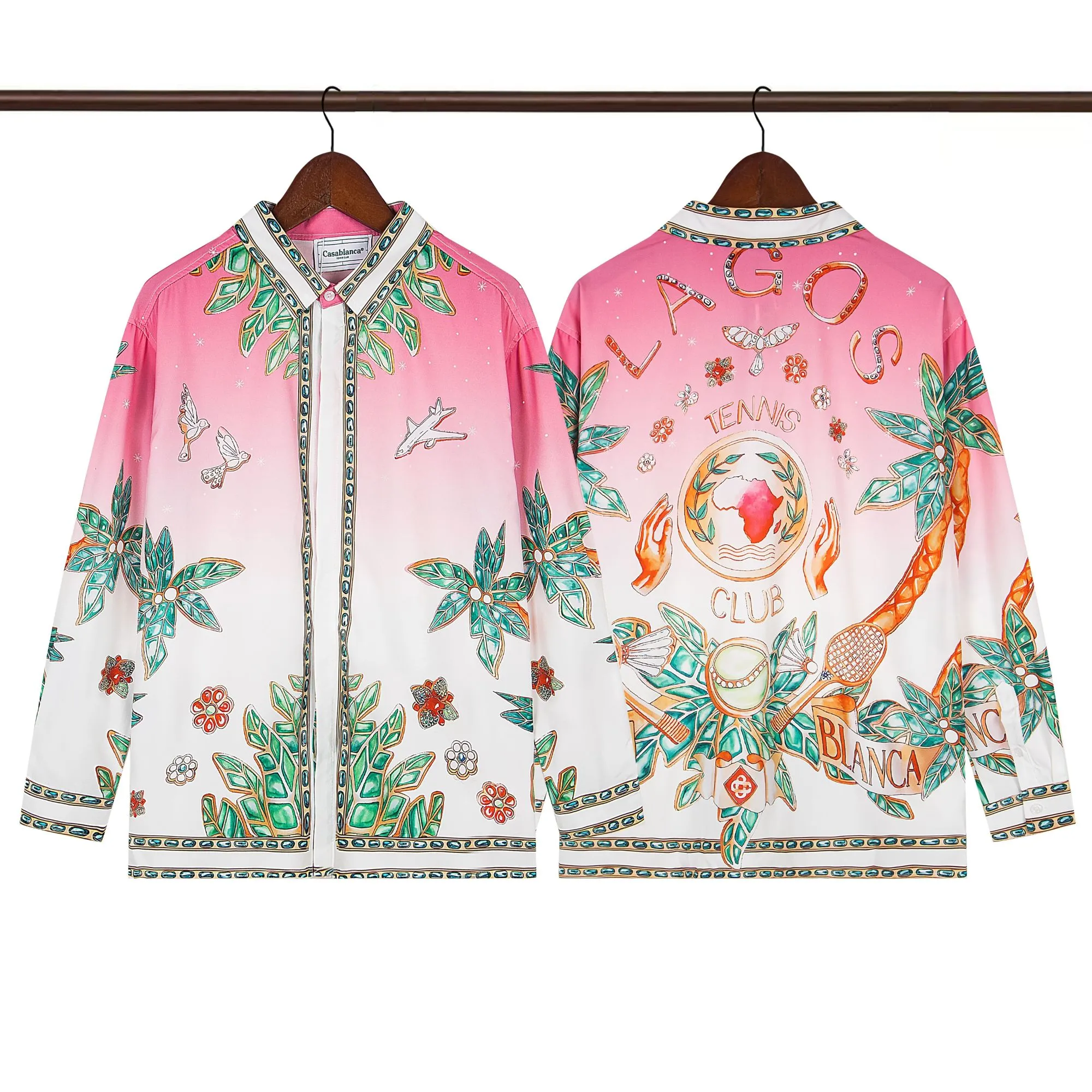 C-Blanca ‘Lagos Tennis Club’ Gradient Silk Shirt