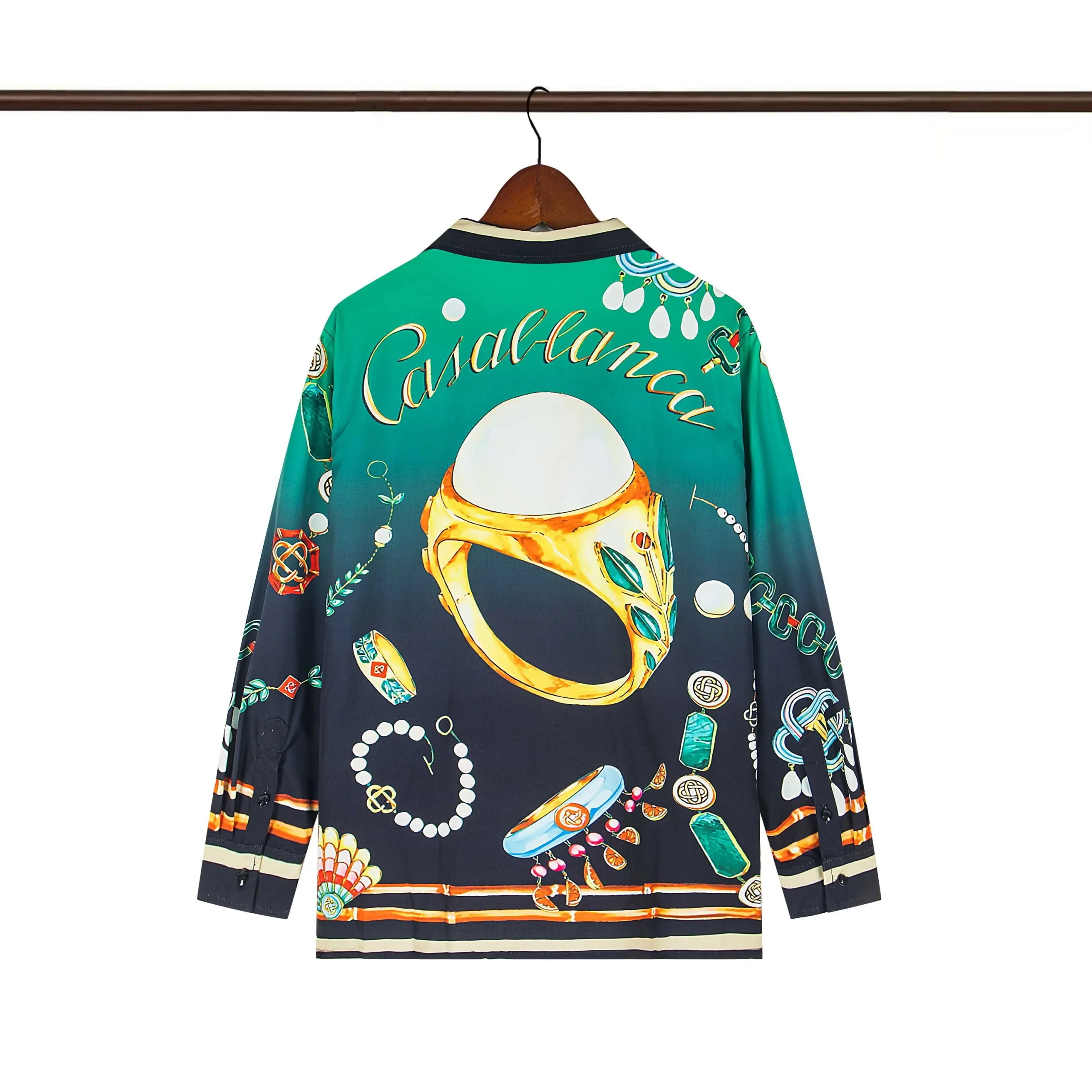 Back of C-Blanca Jewel Collector Gradient Silk Shirt