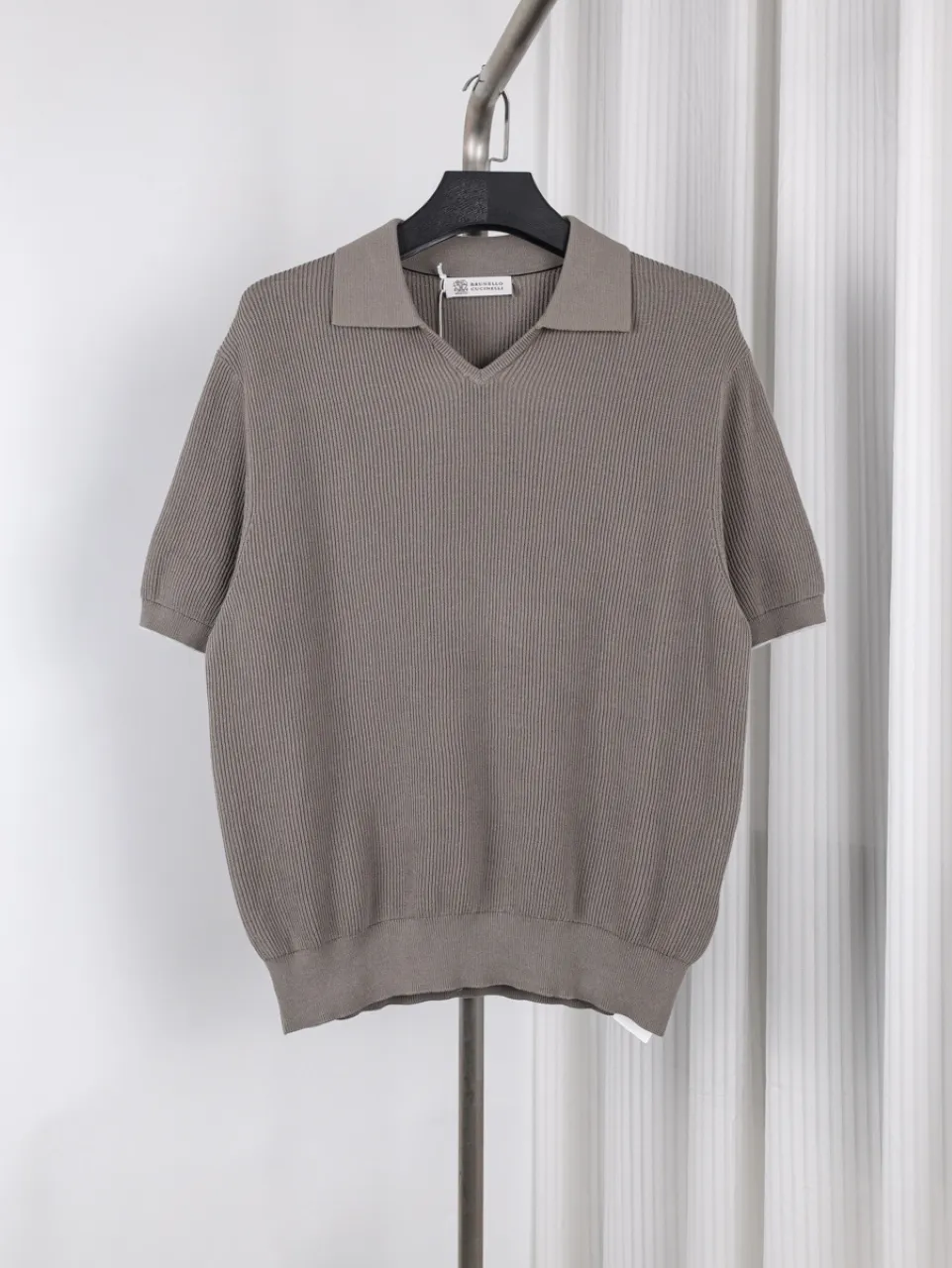 Seagull Neck Cotton Sweater