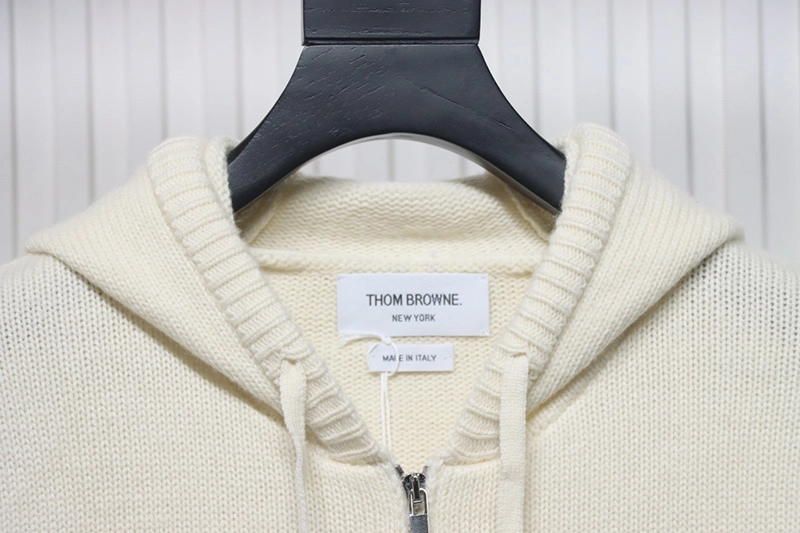 TB 4-Bar Rose Wool Hooded Jacket