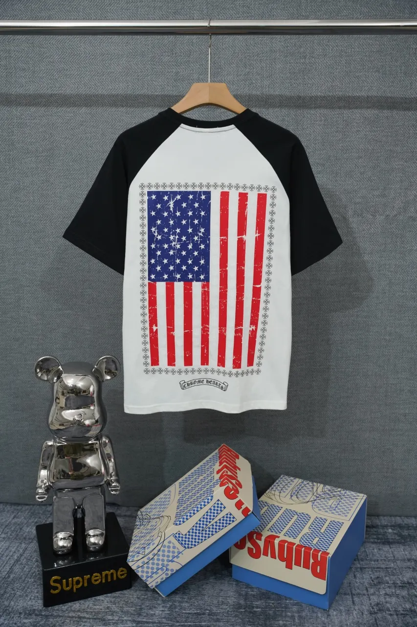 Back CH American Flag Graphic Raglan T-Shirt