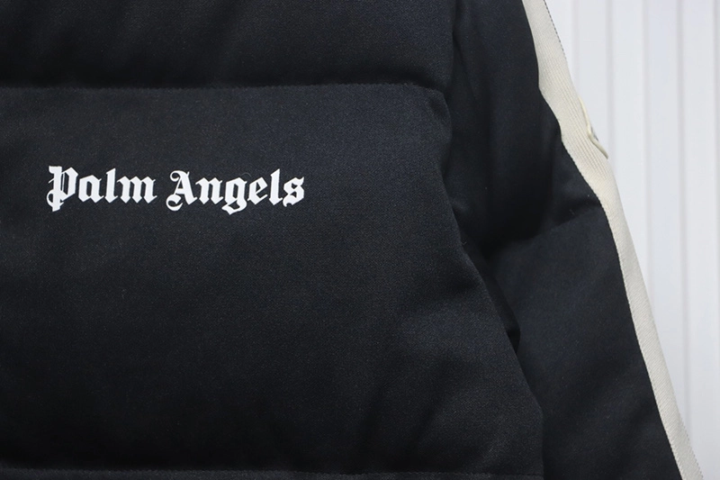 Palm Angels Logo Stripe Embroidered Logo Down Jacket