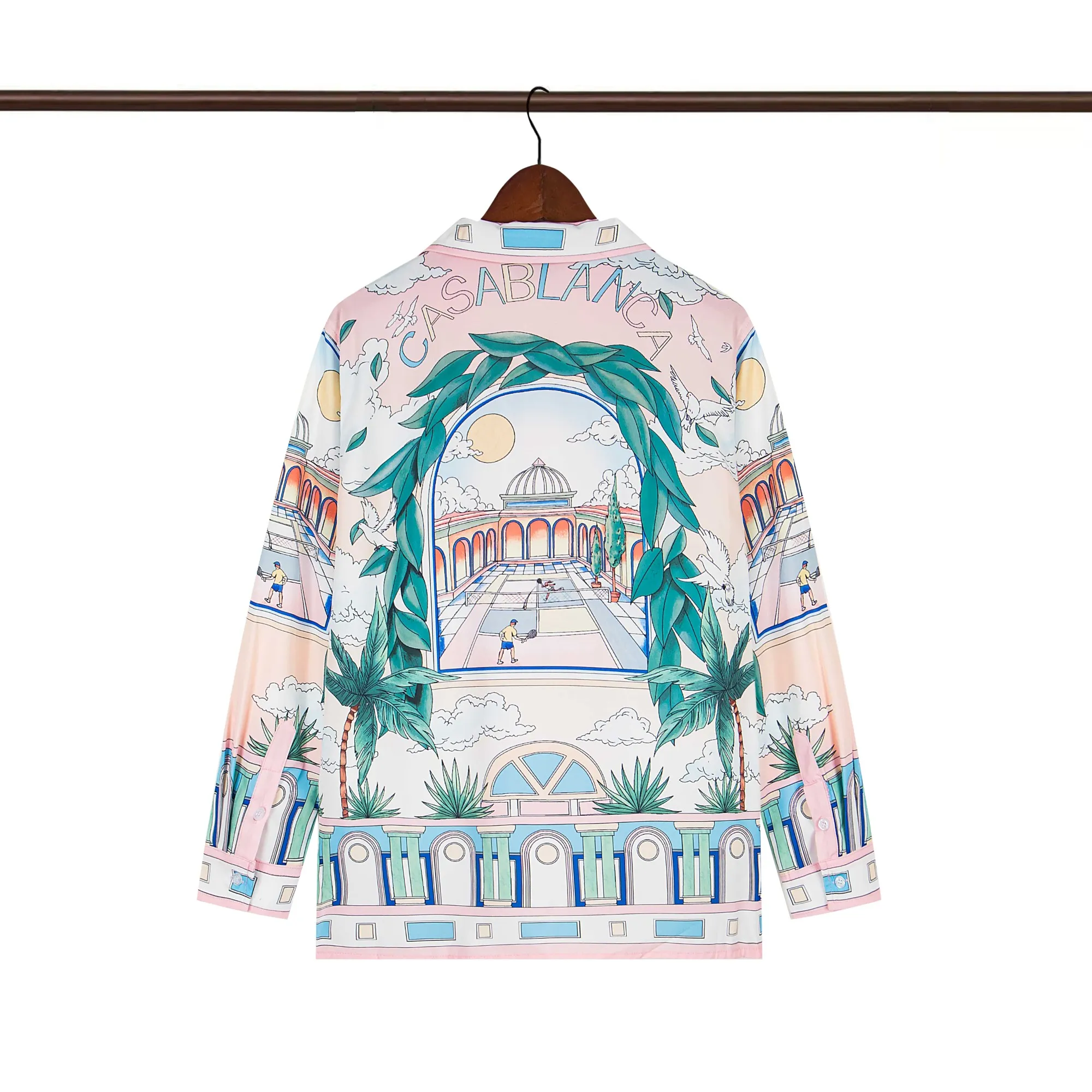Back of C-Blanca Tennis Club Architectural Silk Shirt