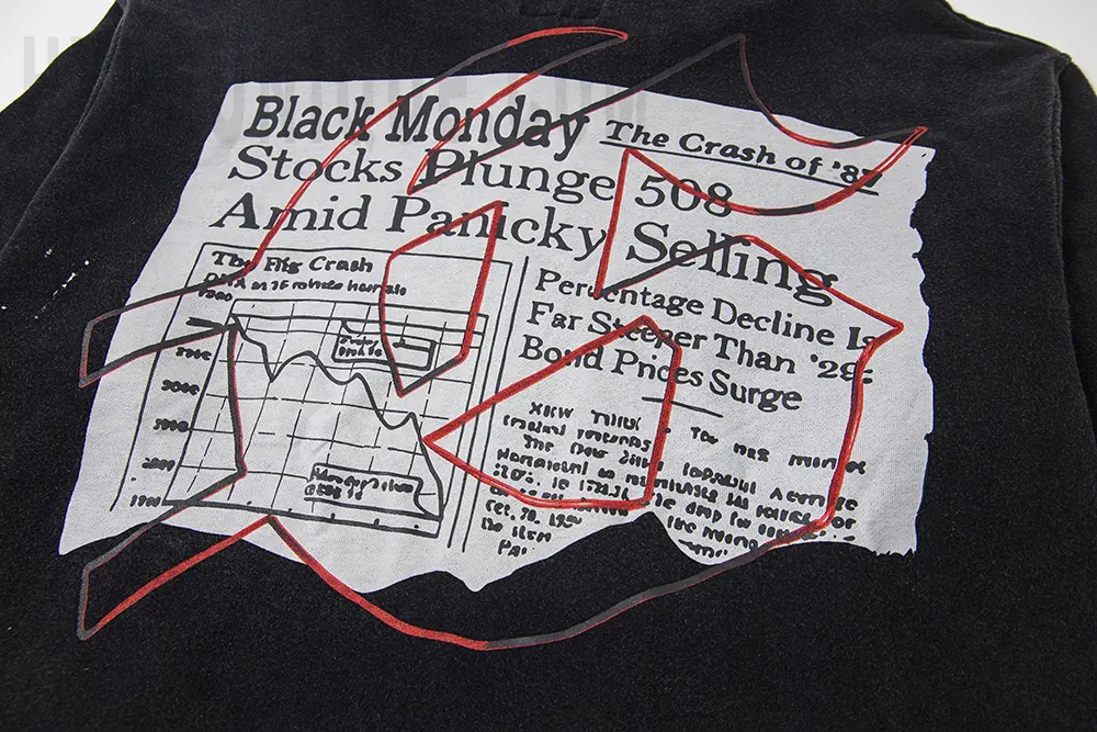 Printed graphic on the front of the clothes