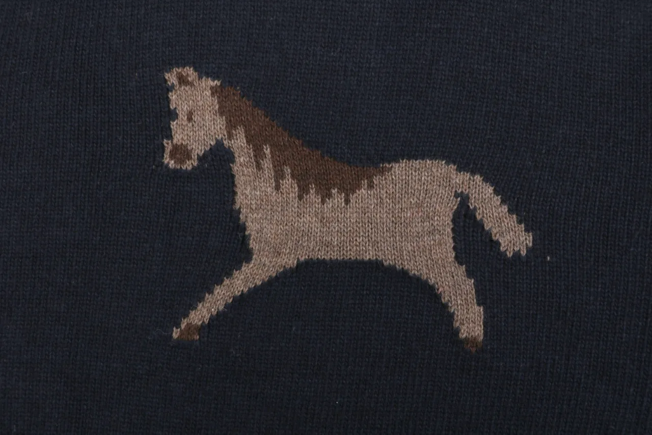 Four-Bar Back Pony Hooded Jacket pony graphic knit detail