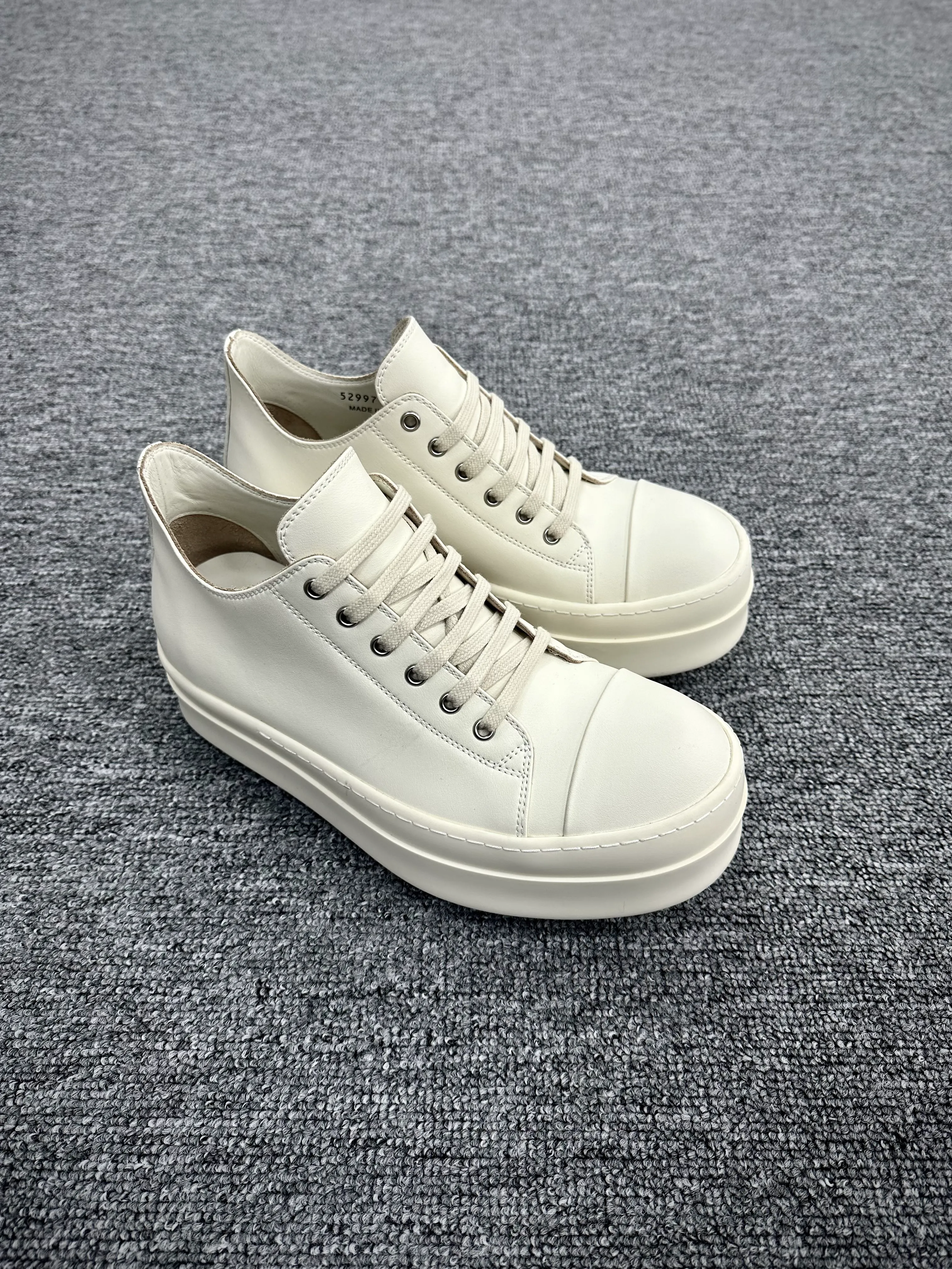 R 0wens Hollywood Runway “Milk” Leather Low Sneakers