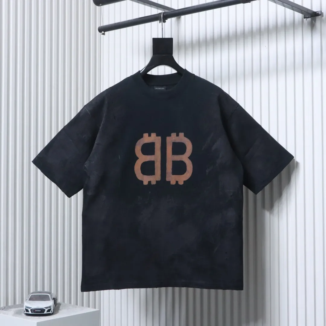 Distressed Bitcoin Hand-Painted T-Shirt