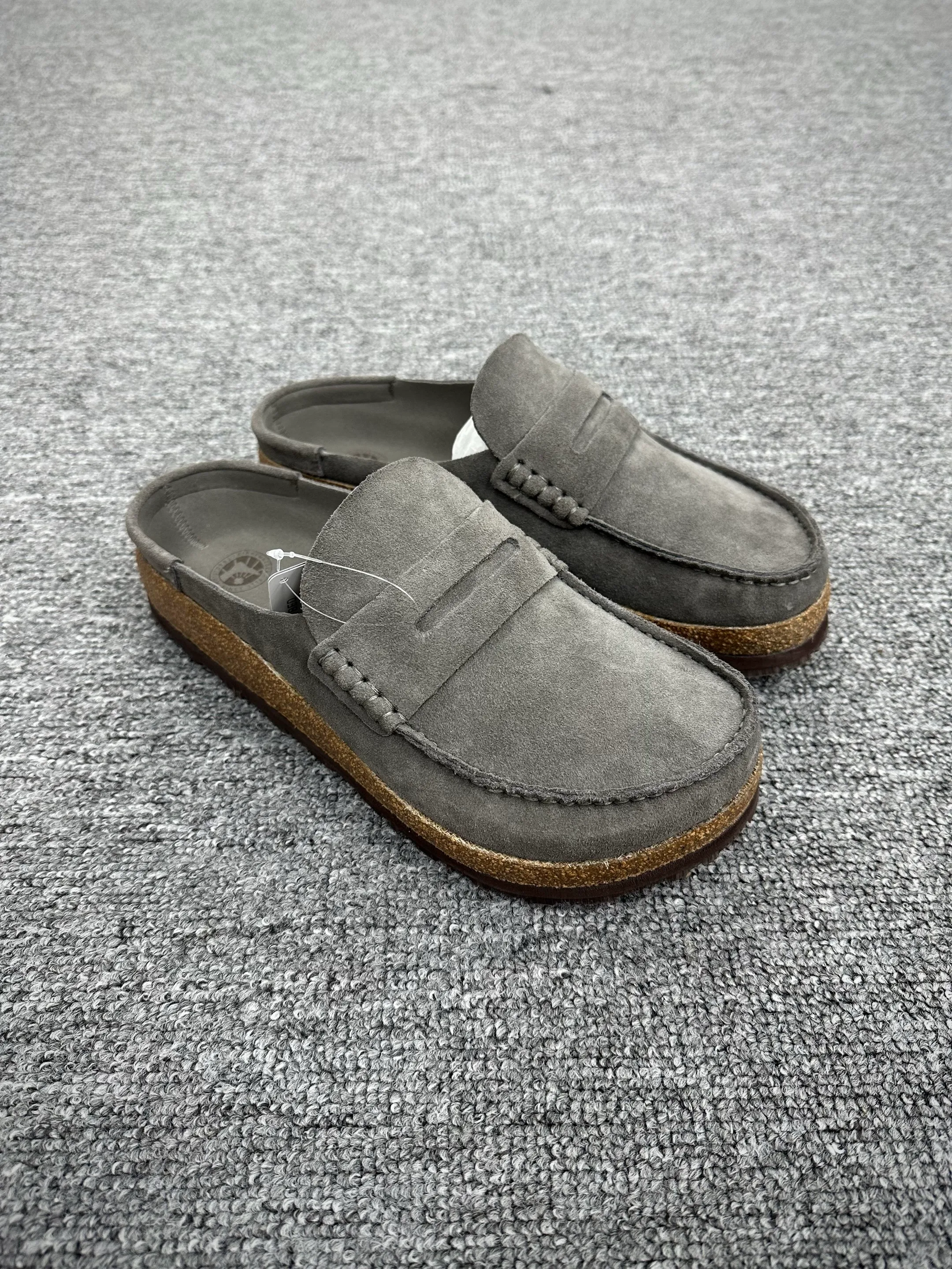 BK Naples Wrapped “Concrete Gray” Suede Loafer Clogs