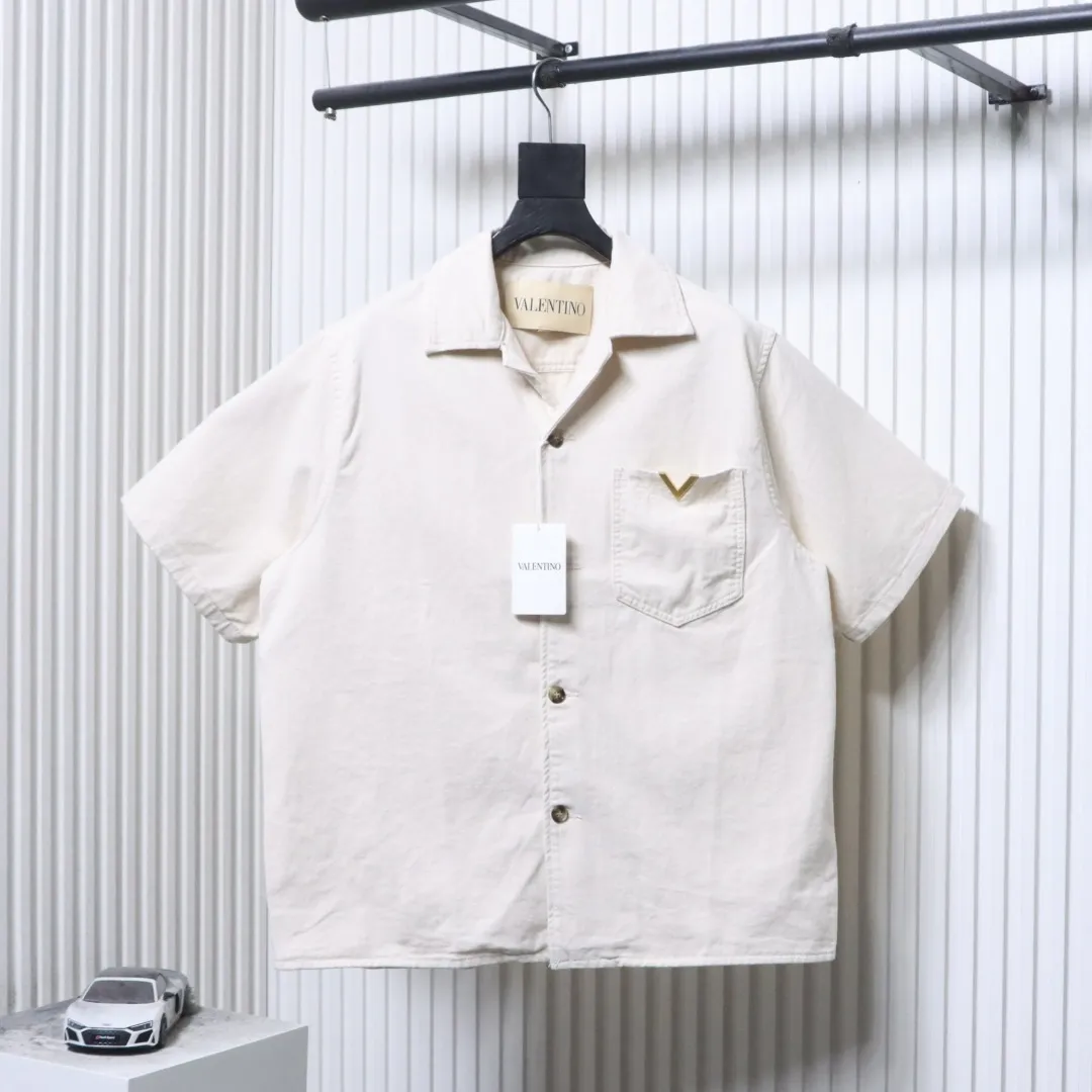 V Logo Pocket Denim T-Shirt